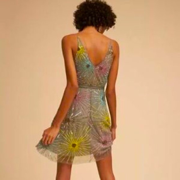 BHLDN x Anthropologie Sparkler 2/XS Embellished Beaded Mini Cocktail Semi-Formal - Picture 3 of 8